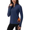 imageTACVASEN Womens Quarter Zip Pullover Workout Jacket Long Sleeve Athletic Sweatshirt Running Golf Tops with Thumb HolesNavy