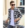 imageTACVASEN Flannel Shirt for Men Long Sleeve Plaid Shirt Corduroy Cuff Collar Casual Lightweight Cotton Button Down ShirtsBlack