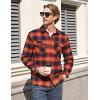 imageTACVASEN Flannel Shirt for Men Long Sleeve Plaid Shirt Corduroy Cuff Collar Casual Lightweight Cotton Button Down ShirtsOrange