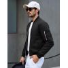 imageTACVASEN Mens Bomber Jacket Plaid Lined Casual Windbreaker Stylish Light Fall Spring Jackets Windproof Zip Up Coat01 Black