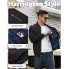 imageTACVASEN Mens Bomber Jacket Plaid Lined Casual Windbreaker Stylish Light Fall Spring Jackets Windproof Zip Up Coat01 Black