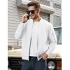 imageTACVASEN Mens Bomber Jacket Plaid Lined Casual Windbreaker Stylish Light Fall Spring Jackets Windproof Zip Up Coat02 White