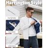 imageTACVASEN Mens Bomber Jacket Plaid Lined Casual Windbreaker Stylish Light Fall Spring Jackets Windproof Zip Up Coat02 White
