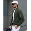 imageTACVASEN Mens Bomber Jacket Plaid Lined Casual Windbreaker Stylish Light Fall Spring Jackets Windproof Zip Up CoatGreen
