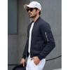 imageTACVASEN Mens Bomber Jacket Plaid Lined Casual Windbreaker Stylish Light Fall Spring Jackets Windproof Zip Up CoatNavy