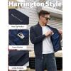 imageTACVASEN Mens Bomber Jacket Plaid Lined Casual Windbreaker Stylish Light Fall Spring Jackets Windproof Zip Up CoatNavy