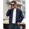 imageTACVASEN Mens Bomber Jacket Plaid Lined Casual Windbreaker Stylish Light Fall Spring Jackets Windproof Zip Up CoatNavy