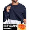 imageTACVASEN Mens Crewneck Sweatshirt Fleece Lined with Pocket Winter Warm Midweight Casual Long Sleeve Pullover SweatshirtNavy