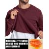 imageTACVASEN Mens Crewneck Sweatshirt Fleece Lined with Pocket Winter Warm Midweight Casual Long Sleeve Pullover SweatshirtWine Red