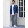 imageTACVASEN Mens Flannel Jacket with Hood Quilted Lined Plaid Shirts Jacket Cotton Long Sleeve Button Down Shirt ShacketBlack