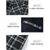 imageTACVASEN Mens Flannel Jacket with Hood Quilted Lined Plaid Shirts Jacket Cotton Long Sleeve Button Down Shirt ShacketBlack
