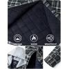 imageTACVASEN Mens Flannel Jacket with Hood Quilted Lined Plaid Shirts Jacket Cotton Long Sleeve Button Down Shirt ShacketBlack Grey
