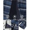 imageTACVASEN Mens Flannel Jacket with Hood Quilted Lined Plaid Shirts Jacket Cotton Long Sleeve Button Down Shirt ShacketBlue Grey