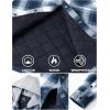imageTACVASEN Mens Flannel Jacket with Hood Quilted Lined Plaid Shirts Jacket Cotton Long Sleeve Button Down Shirt ShacketBlue White
