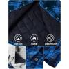 imageTACVASEN Mens Flannel Jacket with Hood Quilted Lined Plaid Shirts Jacket Cotton Long Sleeve Button Down Shirt ShacketColor Blue