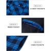 imageTACVASEN Mens Flannel Jacket with Hood Quilted Lined Plaid Shirts Jacket Cotton Long Sleeve Button Down Shirt ShacketColor Blue