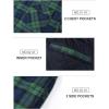 imageTACVASEN Mens Flannel Jacket with Hood Quilted Lined Plaid Shirts Jacket Cotton Long Sleeve Button Down Shirt ShacketGreen