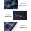 imageTACVASEN Mens Flannel Jacket with Hood Quilted Lined Plaid Shirts Jacket Cotton Long Sleeve Button Down Shirt ShacketGrey Blue