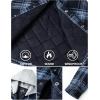 imageTACVASEN Mens Flannel Jacket with Hood Quilted Lined Plaid Shirts Jacket Cotton Long Sleeve Button Down Shirt ShacketGrey Blue