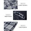 imageTACVASEN Mens Flannel Jacket with Hood Quilted Lined Plaid Shirts Jacket Cotton Long Sleeve Button Down Shirt ShacketNavy