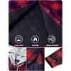 imageTACVASEN Mens Flannel Jacket with Hood Quilted Lined Plaid Shirts Jacket Cotton Long Sleeve Button Down Shirt ShacketNavy Red