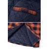 imageTACVASEN Mens Flannel Jacket with Hood Quilted Lined Plaid Shirts Jacket Cotton Long Sleeve Button Down Shirt ShacketOrange