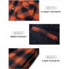 imageTACVASEN Mens Flannel Jacket with Hood Quilted Lined Plaid Shirts Jacket Cotton Long Sleeve Button Down Shirt ShacketOrange