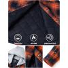 imageTACVASEN Mens Flannel Jacket with Hood Quilted Lined Plaid Shirts Jacket Cotton Long Sleeve Button Down Shirt ShacketOrange