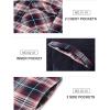 imageTACVASEN Mens Flannel Jacket with Hood Quilted Lined Plaid Shirts Jacket Cotton Long Sleeve Button Down Shirt ShacketRed