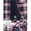imageTACVASEN Mens Flannel Jacket with Hood Quilted Lined Plaid Shirts Jacket Cotton Long Sleeve Button Down Shirt ShacketRed