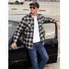 imageTACVASEN Mens Flannel Shirt Long Sleeve Plaid Shirts Cotton Lightweight Casual Button Down Work Shirt with 2 PocketsBlack
