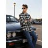 imageTACVASEN Mens Flannel Shirt Long Sleeve Plaid Shirts Cotton Lightweight Casual Button Down Work Shirt with 2 PocketsBlack