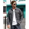 imageTACVASEN Mens Flannel Shirt Long Sleeve Plaid Shirts Cotton Lightweight Casual Button Down Work Shirt with 2 PocketsBlack Grey