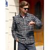 imageTACVASEN Mens Flannel Shirt Long Sleeve Plaid Shirts Cotton Lightweight Casual Button Down Work Shirt with 2 PocketsBlack Grey