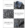 imageTACVASEN Mens Flannel Shirt Long Sleeve Plaid Shirts Cotton Lightweight Casual Button Down Work Shirt with 2 PocketsBlack Grey