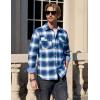 imageTACVASEN Mens Flannel Shirt Long Sleeve Plaid Shirts Cotton Lightweight Casual Button Down Work Shirt with 2 PocketsBlue White