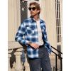 imageTACVASEN Mens Flannel Shirt Long Sleeve Plaid Shirts Cotton Lightweight Casual Button Down Work Shirt with 2 PocketsBlue White