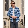 imageTACVASEN Mens Flannel Shirt Long Sleeve Plaid Shirts Cotton Lightweight Casual Button Down Work Shirt with 2 PocketsBlue White