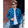 imageTACVASEN Mens Flannel Shirt Long Sleeve Plaid Shirts Cotton Lightweight Casual Button Down Work Shirt with 2 PocketsBright Blue