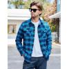 imageTACVASEN Mens Flannel Shirt Long Sleeve Plaid Shirts Cotton Lightweight Casual Button Down Work Shirt with 2 PocketsBright Blue