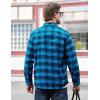 imageTACVASEN Mens Flannel Shirt Long Sleeve Plaid Shirts Cotton Lightweight Casual Button Down Work Shirt with 2 PocketsBright Blue