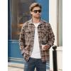 imageTACVASEN Mens Flannel Shirt Long Sleeve Plaid Shirts Cotton Lightweight Casual Button Down Work Shirt with 2 PocketsBrown