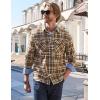 imageTACVASEN Mens Flannel Shirt Long Sleeve Plaid Shirts Cotton Lightweight Casual Button Down Work Shirt with 2 PocketsBrown