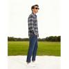 imageTACVASEN Mens Flannel Shirt Long Sleeve Plaid Shirts Cotton Lightweight Casual Button Down Work Shirt with 2 PocketsNavy