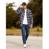 imageTACVASEN Mens Flannel Shirt Long Sleeve Plaid Shirts Cotton Lightweight Casual Button Down Work Shirt with 2 PocketsNavy