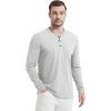 imageTACVASEN Mens Henley Shirts Long Sleeve Cotton Shirts for Travel Hiking Work Casual Regular FitBeige Hemp