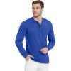imageTACVASEN Mens Henley Shirts Long Sleeve Cotton Shirts for Travel Hiking Work Casual Regular FitColorful Blue