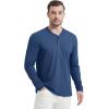imageTACVASEN Mens Henley Shirts Long Sleeve Cotton Shirts for Travel Hiking Work Casual Regular FitDark Blue Hemp