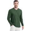 imageTACVASEN Mens Henley Shirts Long Sleeve Cotton Shirts for Travel Hiking Work Casual Regular FitDark Green Hemp