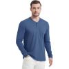 imageTACVASEN Mens Henley Shirts Long Sleeve Cotton Shirts for Travel Hiking Work Casual Regular FitGrey Blue Hemp